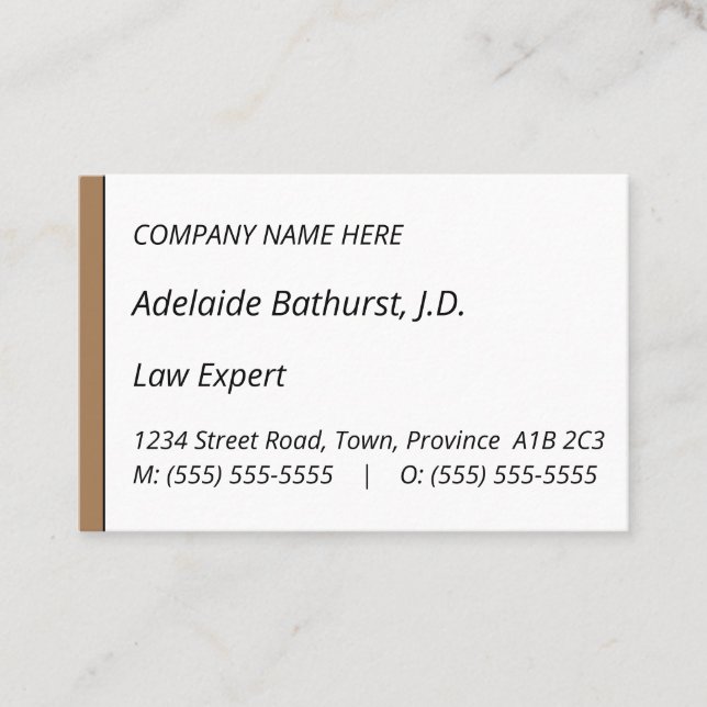 Humble & Minimal Lawyer Business Card Visitenkarte (Vorderseite)