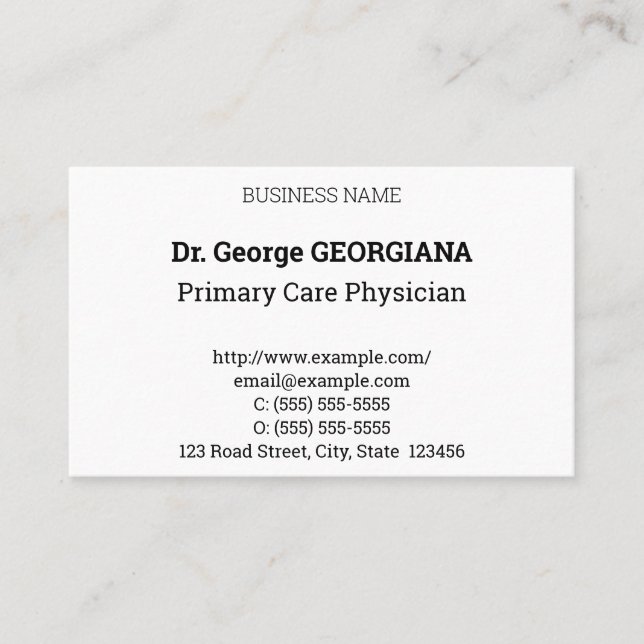 Humble, neutrale und entpackende Visitenkarte (Vorderseite)