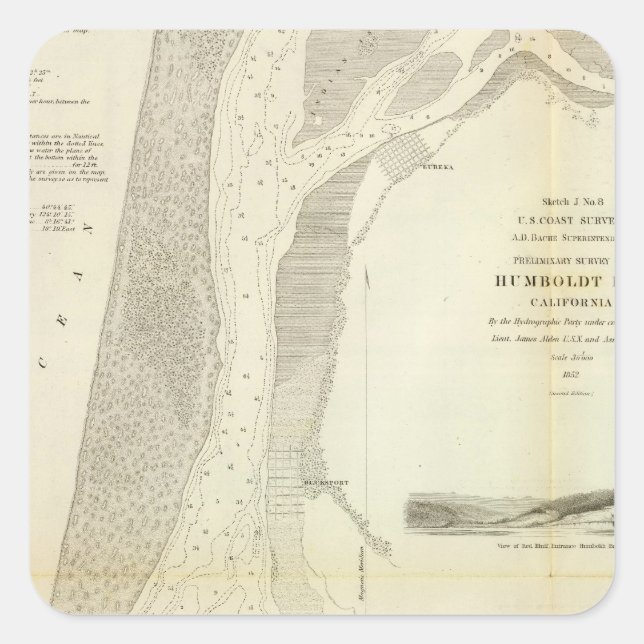 Humboldt Bay, Kalif Quadratischer Aufkleber (Vorderseite)