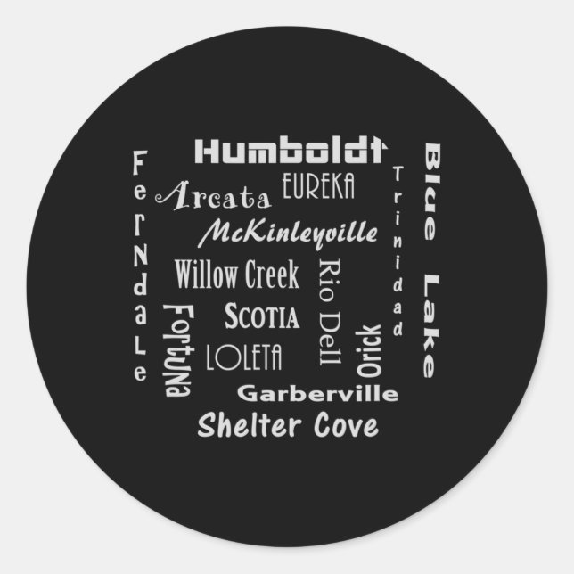 Humboldt County  Runder Aufkleber (Vorderseite)