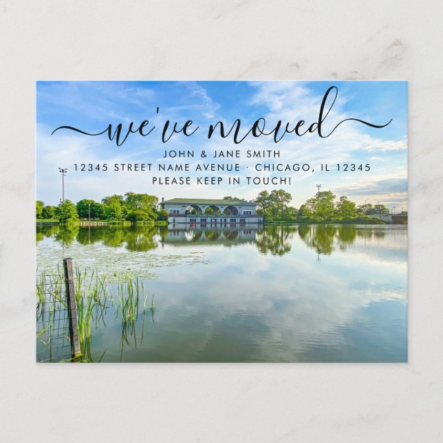 Humboldt Park Chicago Moving Ankündigung Postkarte (Vorderseite)