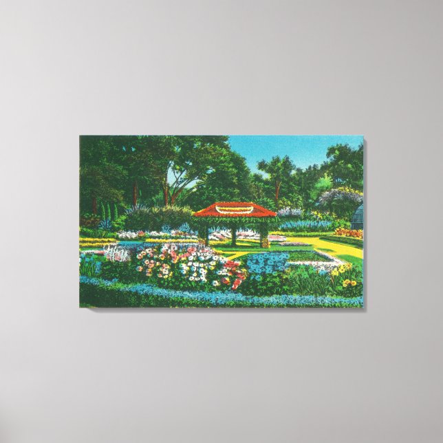 Humboldt Park Floral Emblem View Leinwanddruck (Vorderseite)