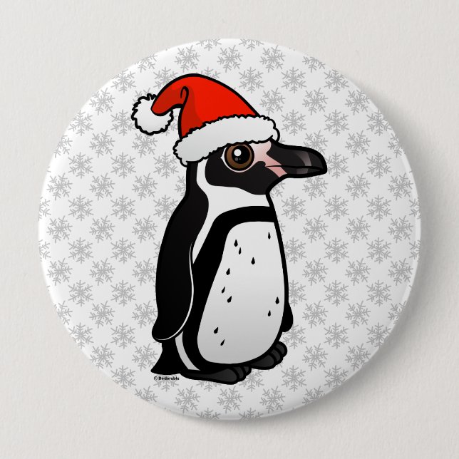Humboldt Penguin Santa Button (Vorderseite)