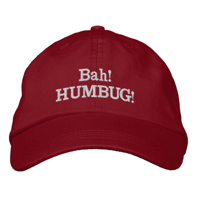 Humbug-Hut (justierbar mit weißer Stickerei) Bestickte Baseballkappe (Vorderseite)