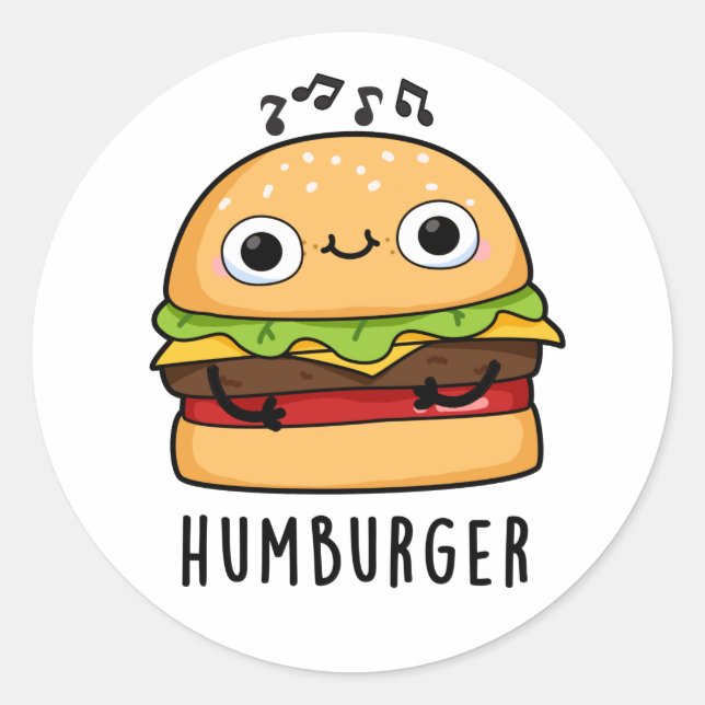 Humburger Funny Humming Burger Pub Runder Aufkleber (Vorderseite)
