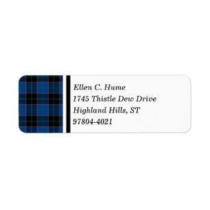Hume Clan Royal Blue und Black Scottish Tartan