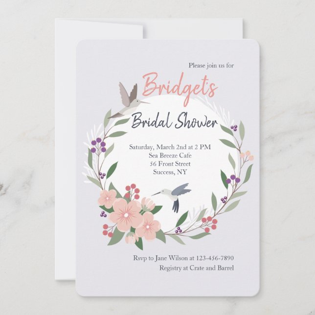 Humingvögel Einladung (Vorderseite)