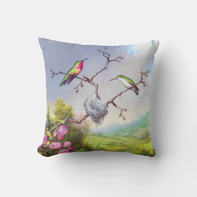 Humingvögel und Blütenkunst   Kissen (Vorderseite)