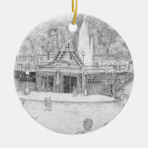 Humiston Pool vor Springbrunnen entfernt Ornament