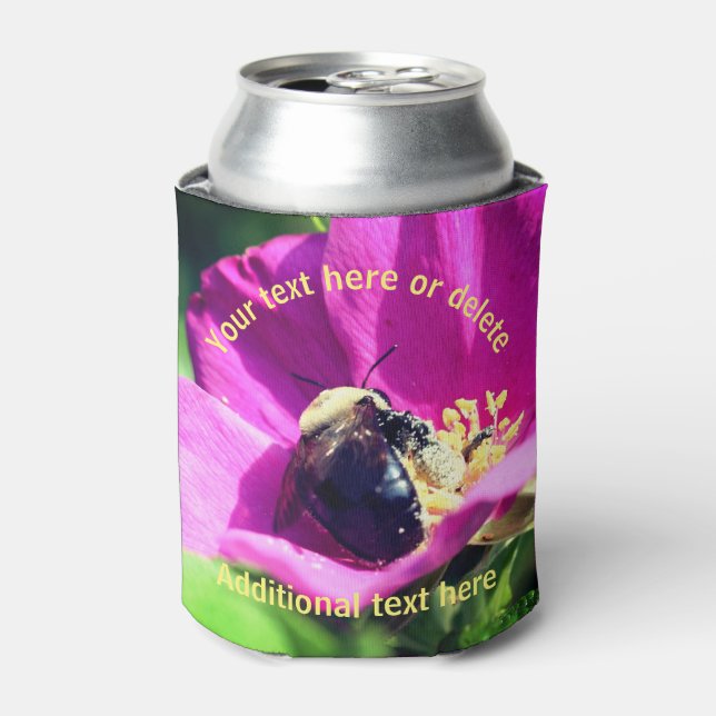 Hummel auf Blume Natur Personalisiert Dosenkühler (Kanne Vorderseite)