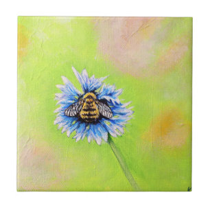 Hummel auf einer Blume Malerei Fliese