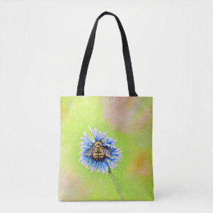 Hummel auf einer Blume Malerei Tasche
