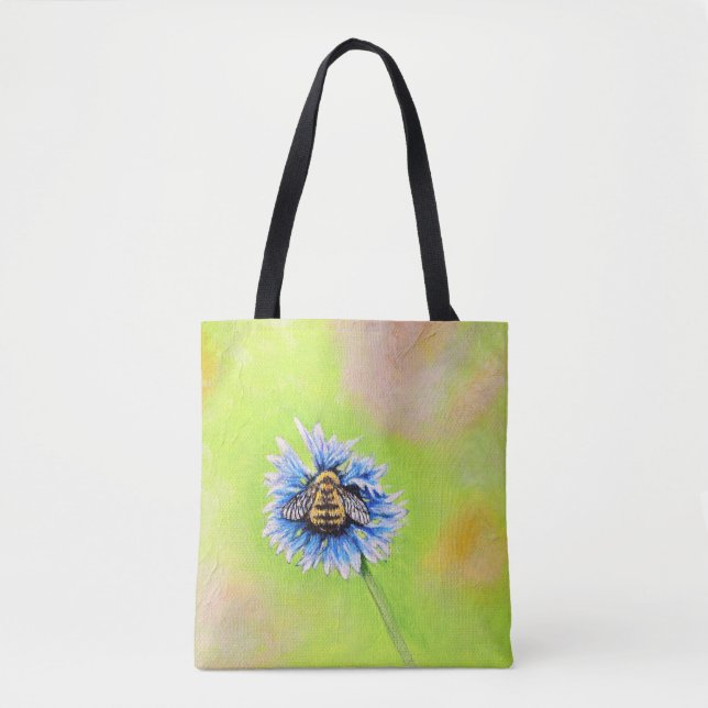 Hummel auf einer Blume Malerei Tasche (Vorderseite)