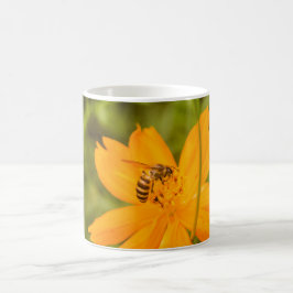 Hummel auf einer Schwefel-Schmuckkörbchen Kaffeetasse