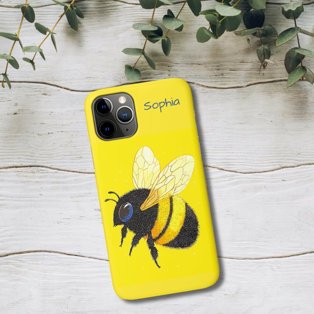 Hummel auf Gelb Case-Mate iPhone Hülle (Von Creator hochgeladen)