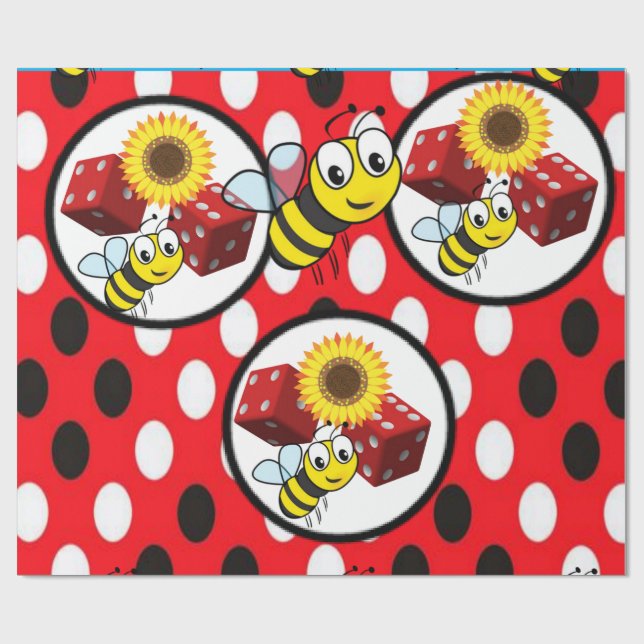 Hummel auf Geschenkpapier (Flach)