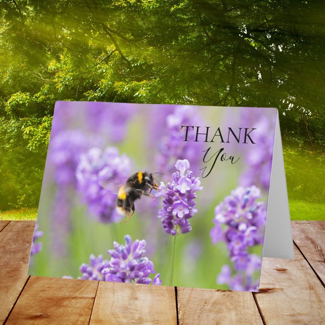 Hummel auf Lavendel Dankeskarte (Von Creator hochgeladen)