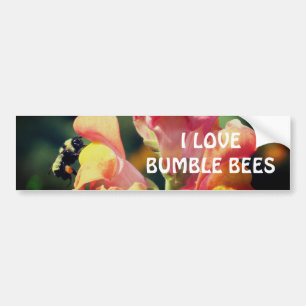Hummel auf Löwenmäulchen-Blume  Autoaufkleber