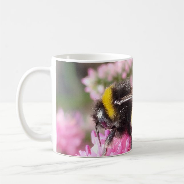 Hummel auf rosa Blüten  Kaffeetasse (Links)