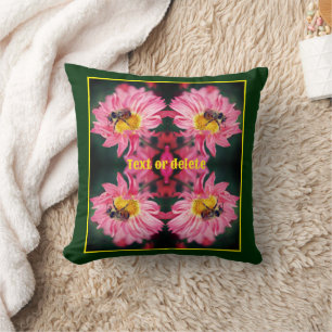 Hummel auf rosa Daisy Blume Personalisiert Kissen