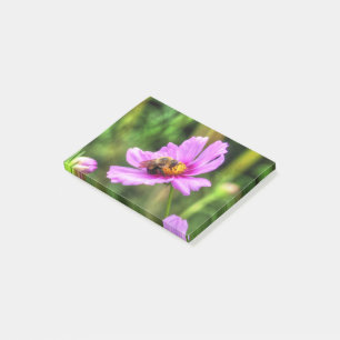 Hummel auf rosa Kosmos Post-it Klebezettel