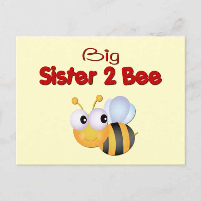 Hummel Bee Big Sister zu sein Postkarte (Vorderseite)