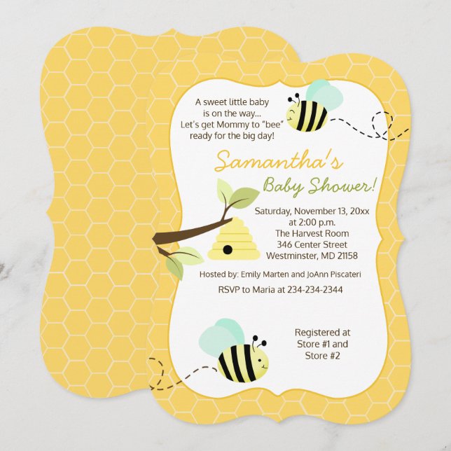 Hummel Bee Mint Grünes Geschlecht neutrale Einladu Einladung (Vorne/Hinten)