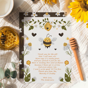 Hummel-Biene-Baby-Shower-Dankeschön-Karte Dankeskarte