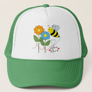 Hummel Biene mit Blume Bier Liebe Truckerkappe