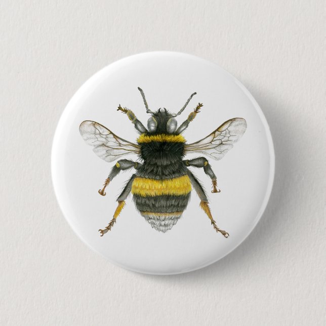 Hummel-Bienen-Abzeichen Button (Vorderseite)