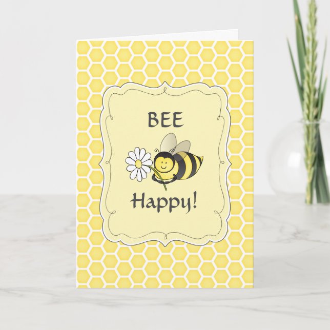 Hummel-Bienen-Geburtstags-Karte Karte (Vorderseite)