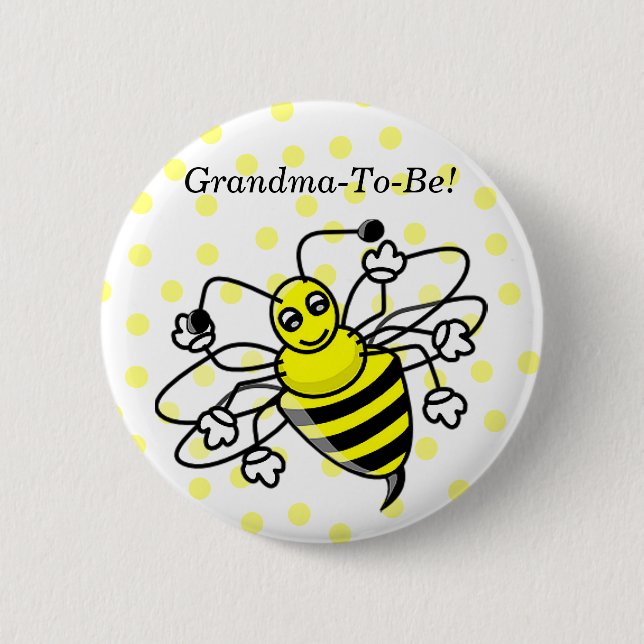 Hummel-Bienen-Großmutter-Knopf Button (Vorderseite)