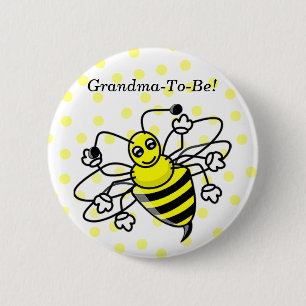 Hummel-Bienen-Großmutter-Knopf Button