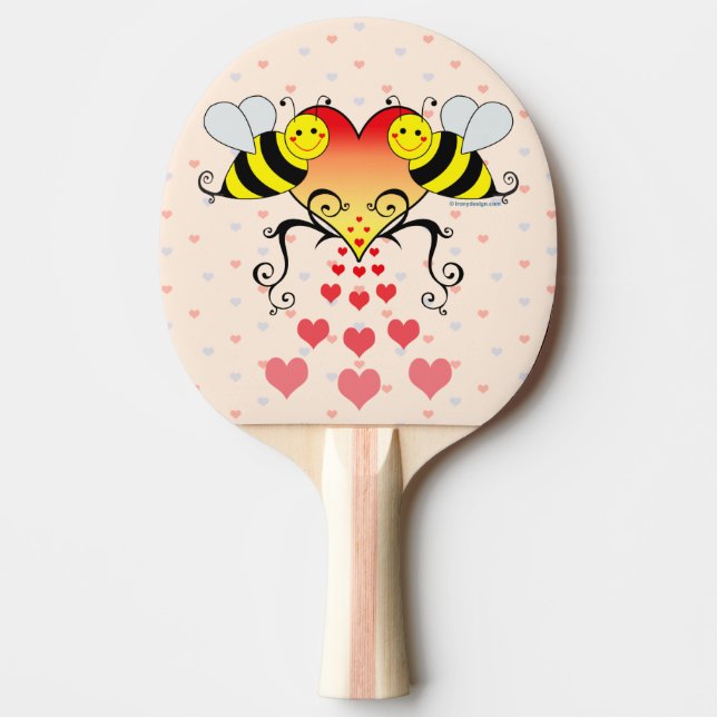 Hummel-Bienen mit Herz-Entwurf Tischtennis Schläger (Vorderseite)