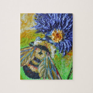 Hummel-Bienen-u. blaue Aster-Puzzle