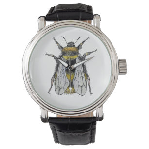 Hummel-Bienen-Wasserfarbe-Künstler-Uhr Armbanduhr
