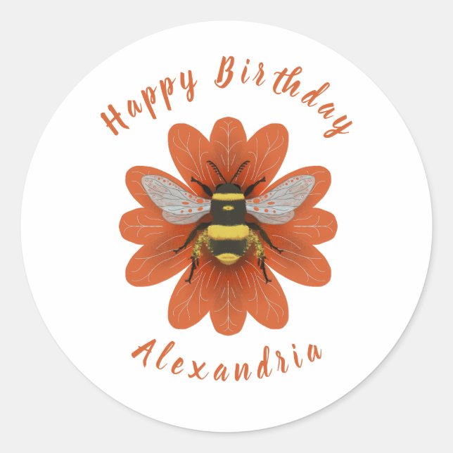 Hummel Birthday Runder Aufkleber (Vorderseite)