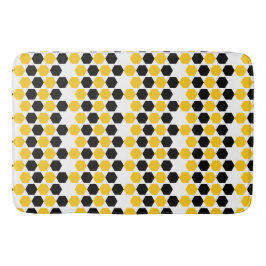 Hummel Black Yellow Geometric Hexagramm Hex Muster Badematte