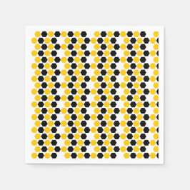 Hummel Black Yellow Geometric Hexagramm Hex Muster Serviette