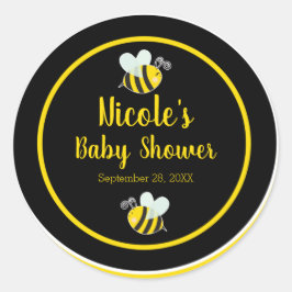 Hummel Black & Yellow White Bee Thema Kinderdusche Runder Aufkleber