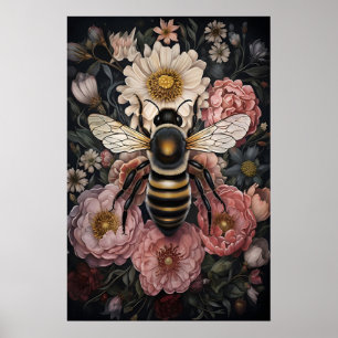Hummel-Blumenprint, Dunkle Akademie Poster