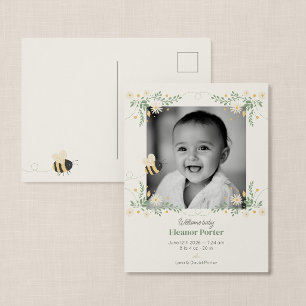 Hummel-Geburtsankündigung-Foto-Postkarte Postkarte