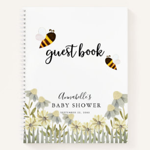 Hummel/Honey Bee Baby Dusche Weißes Gästebuch Notizbuch