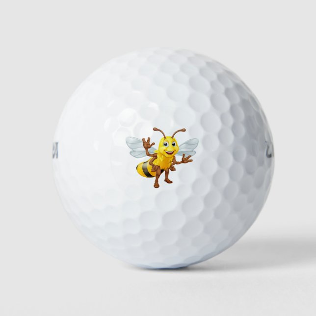 Hummel Honey Bee Bumblebee Cartoon Charakter Golfball (Vorderseite)