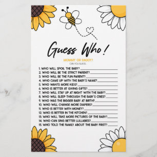 Hummel Honey Bee Guess Who! Baby Shower Game Briefpapier
