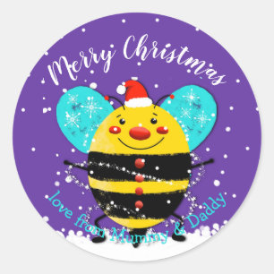 Hummel Honigbiene von Weihnachten Geschenk Runder Aufkleber