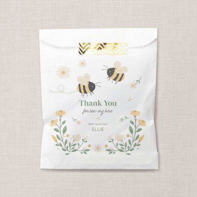 Hummel-Kindergeburtstagsfeier Geschenktütchen (Wildflower Flight - Honey Bee Birthday Party Favor Bag)