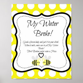 Hummel, mein Wasserbroke! Baby Shower Game Poster
