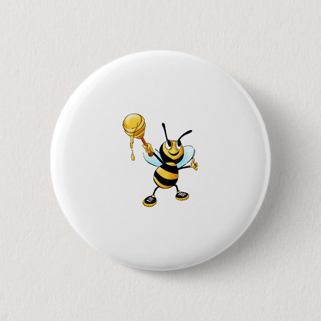 Hummel mit Honig Button (Vorderseite)