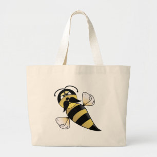 Hummel mit Schnurrbart Jumbo Stoffbeutel